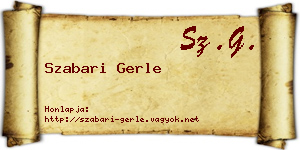 Szabari Gerle névjegykártya